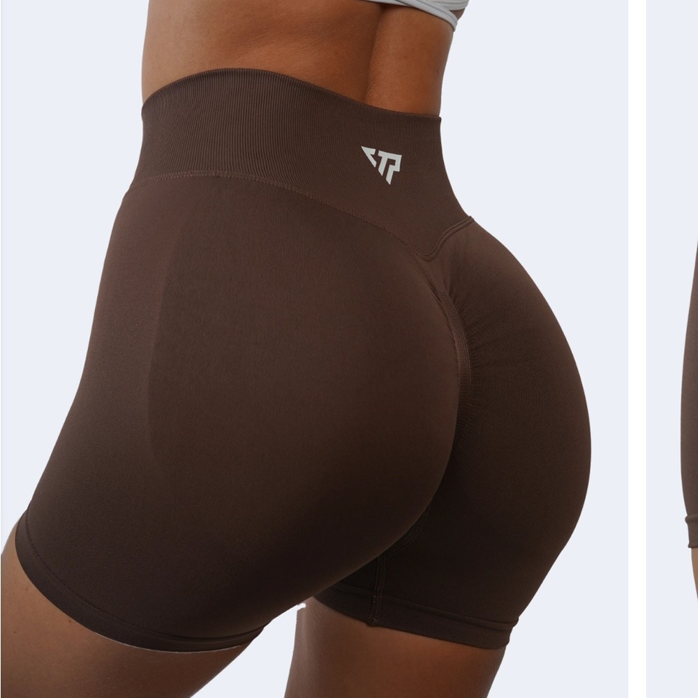 Keep that Pump Brown High-Waisted Athletic Shorts